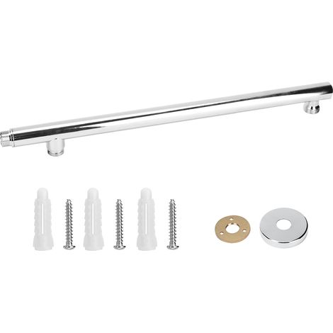 Bras De Douche Murale - Filetage G1/2 Pouces - Pour Tête De Douche Pluie - Acier Inoxydable Chromé - 1 Pièce (1/5)