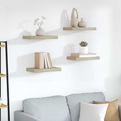 vidaXL Floating Wall Shelves 4 pcs Oak 40x23.5x3.8 cm MDF (1/5)