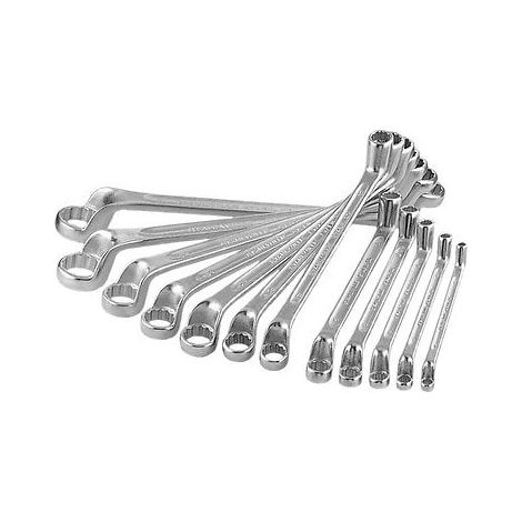 SET 12 PEZZI PZ CHIAVI POLIGONALI COMBINATA STELLA 6-32 CHIAVE CHROME VANADIUM