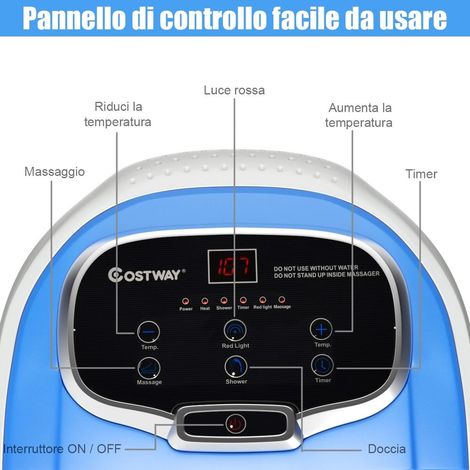Facile à déplacer, spa pieds massant 500 W avec infrarouge, 6 rouleaux, chauffage 35-48°C et minuterie (1/5)