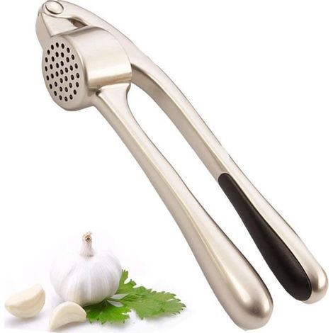 Presse Ail,Presse Ail en acier inoxydable,poignée ergonomique,Va au Lave-vaisselle,pour Restaurant Maison Cuisine,Bronze (1/4)