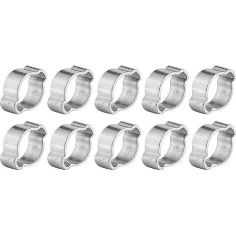 10 fascette stringitubo regolabili in acciaio inox a doppia aletta (9-11 mm) (1/4)