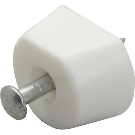 SANS MARQUE Lot De 20 Taquets À Clouer, Plastique Blanc, Diam.1.5 Mm (1/2)