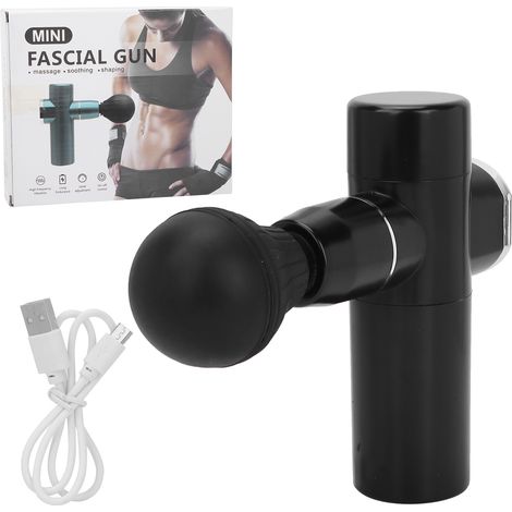 Mini masseur musculaire portable électrique noir - pistolet de massage à percussion profonde pour tissus (1/5)