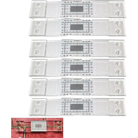 Bb-Boom – Fissuromètre 6 unités – Mesure précise de fissures de -20 à +20 mm – Corps en plastique transparent – Fixation stable par vis