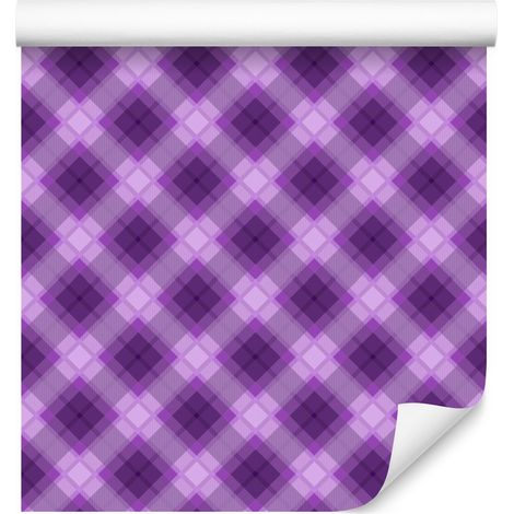 Papel pintado a cuadros morados y lavanda, fondo morado 50x1000 cm (1/5)