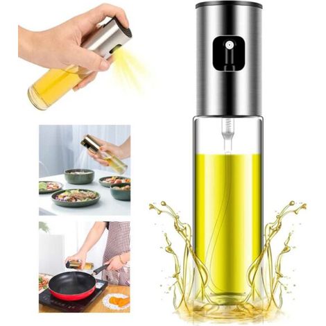 Flacon vaporisateur d'huile pour une cuisine saine 100 ml argent (1/5)