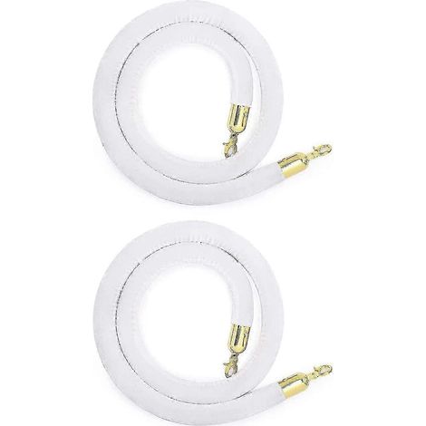 Lot de 2 cordes de guidage en velours blanc avec crochets dorés, barrière de sécurité en velours pour le contrôle des foules et la décoration de fêtes, 1,5 m (5 pieds) SZRH A-S1927 (1/5)
