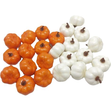 Citrouille Artificielle - En Mousse Réaliste - Pour Décoration Automne Halloween Action de Grâce Mariage - Lot de 12 Pièces (1/5)