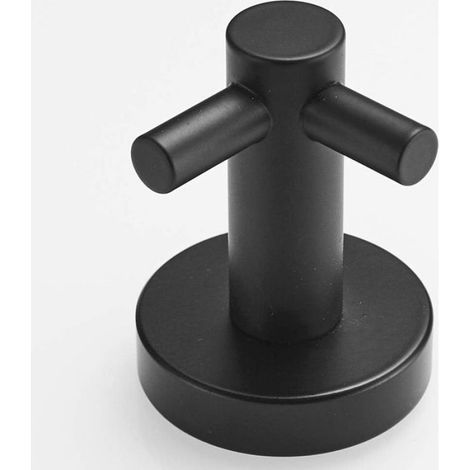 Crochet Mural - Inox Noir - Design Industriel - Pour Salle De Bain Et WC - Lot De 1 (1/5)