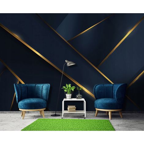 Fototapete Abstrakt Gold, für Wohnzimmer und Schlafzimmer, 150 x 105 cm – Komplettset inkl. Kleister & Anleitung (1/5)