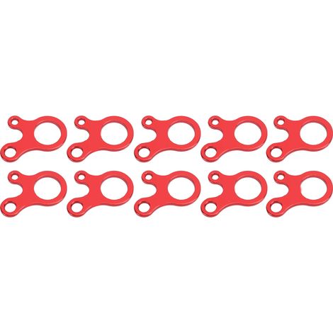 Tendeur de corde à 3 trous pour corde, ajusteur de tension pour tente, camping, randonnée, trekking, activités de plein air, rouge (1/5)