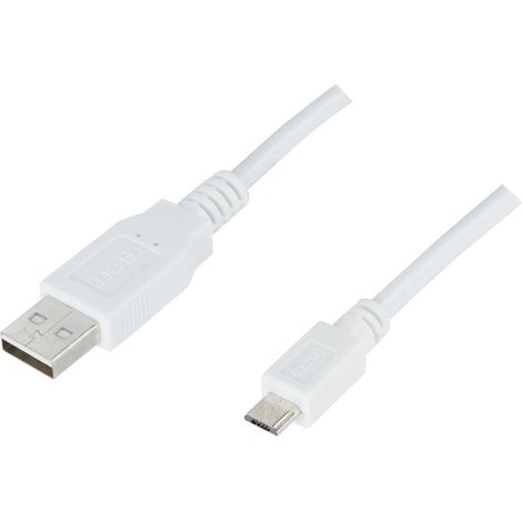 Cavo usb 20 tipo a ha - tipo micro b ha 5 poli per ricaricatrasferimento dati a telefoni cellularipda 3m bianco