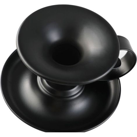 Bougeoir conique en fer rétro lot de 2 bougeoirs noirs simples support à chandelles décoration maison pour Halloween Noël salle à manger (1/3)