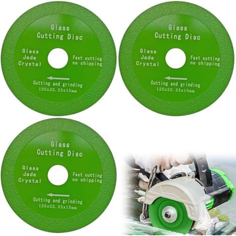 3 disques diamantés de coupe 115 mm, lame diamant pour meuleuse, pour verre, jade, cristal, bouteilles, céramique, carrelage