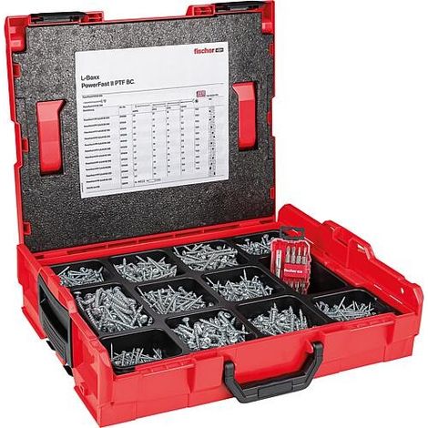 Fischer – Assortiment de vis à bois Power-Fast II – Tête demi-ronde – 1801 pièces – Galvanisé pour intérieur/extérieur – L-Boxx 102 (1/5)