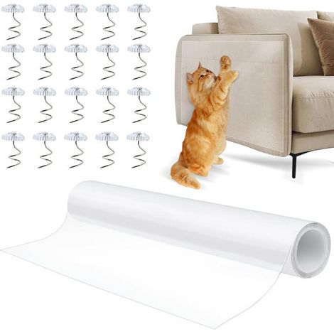 Protector antiarañazos para gatos, rollo autoadhesivo transparente de 30 cm x 300 cm para muebles, puertas, paredes, alfombras, encimeras y sofás (1/5)