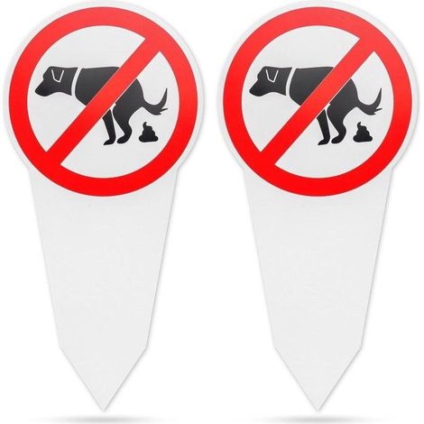 Lot de 8 panneaux « Interdiction de faire ses besoins » - Panneaux pour chiens - « Toilettes interdites ici » - pour parcs et (1/5)