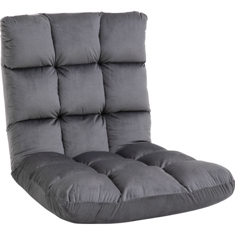 3-in-1 klappbarer Bodensessel Dunkelgrau 13-fach verstellbar 55 x 71 x 53,5 cm (1/5)