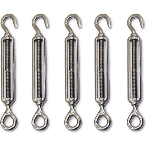 5pcs M4 Cable Tensioner 304 Stainless Steel Adjustable Fence Tensioner for Clothesline Garden Fence