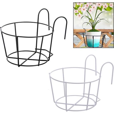 Lot de deux crochets ronds en fer pour suspendre les plantes de balcon et jardin support pour pots de fleurs décoration extérieure durable (1/5)