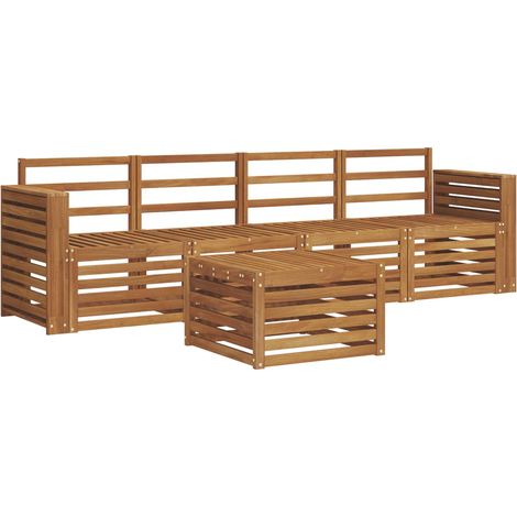 Set divani 5 pz Salotto da Giardino Naturale Legno di Acacia Massello (1/5)