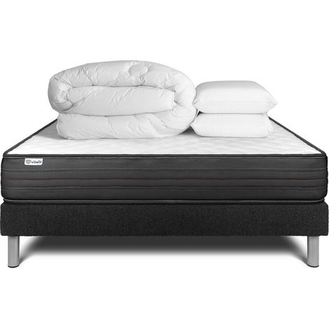 Pack Colchón negro espuma viscoelástica 140 x 190