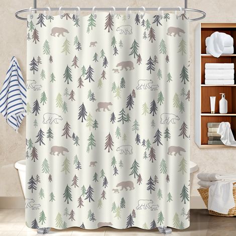 Rideau de douche tissu polyester 180x180 avec motif rideau étanche pour créer une ambiance spa (1/5)