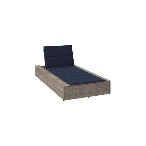 Transat avec coussin flottant gris résine tressée (1/5)