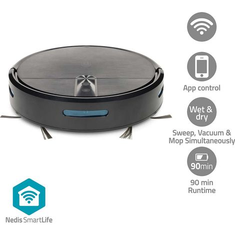 Saugroboter, WLAN, 0,6 l, automatisches Aufladen, 2 Stunden Laufzeit
