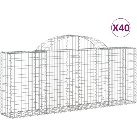 Maison Exclusive - Cesti Gabbioni ad Arco 40 pz 200x30x80/100 cm Ferro Zincato