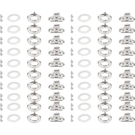 Fixations Twist Lock avec Bouton Tournant, Passants et Études pour Toile Marine – Set de 20 en Alliage Zinc (1/5)