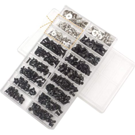 Kit de 355 vis pour ordinateur portable et disque dur universel M.2 SSD, M2 M3 M2.5, noir (1/5)