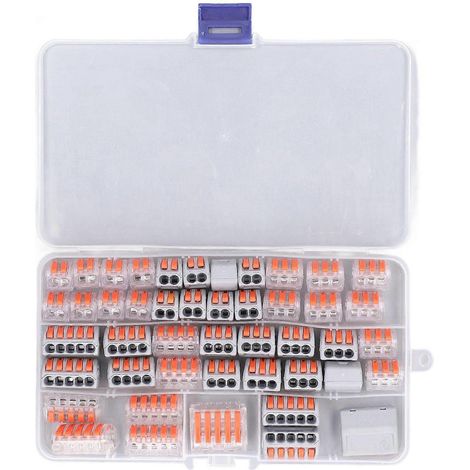 46-teiliges Hebel-Drahtverbinder-Set, Drucktyp, Schnellkupplung, kompaktes Spleißwerkzeug für Elektroinstallationen