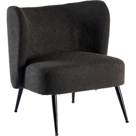 Fauteuil crapaud tissu gris anthracite Casita RIPPLE 70cm