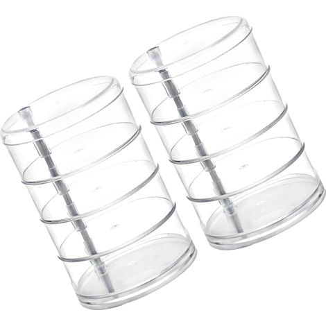 2 Pièces porte-gobelet suspendu organisateur de stockage de bijoux Étui à pilules étui de rangement transparent cosmétique Boîte à bijoux pilulier Boîte de rangement (1/5)