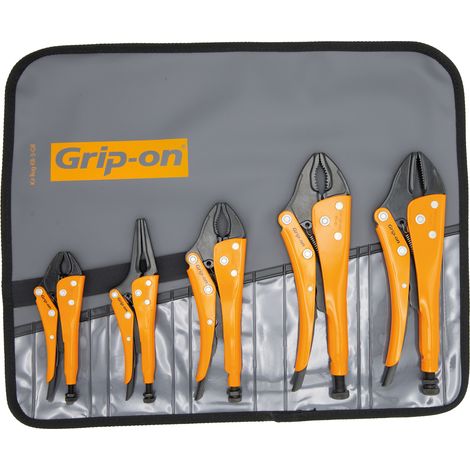 Ensemble de 5 pinces GRIP-ON avec sac de rangement et usage général.