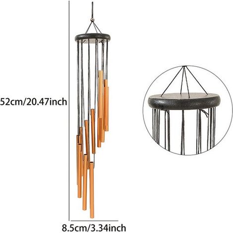 Ein Windspiel für den Außenbereich mit 12 Metallröhren, für Innen und Außenbereiche wie Häuser, Terrassen, Gärten und Bäume. (1/2)