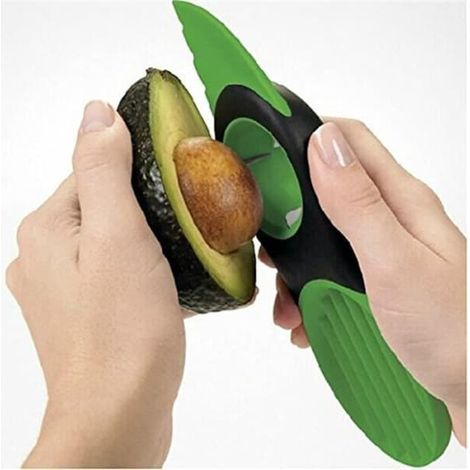 Trancheuse à avocat 3 en 1 - Ustensiles de cuisine - Trancheuse à fruits verte - Éplucheur d'avocat - Outil multifonction (1/3)