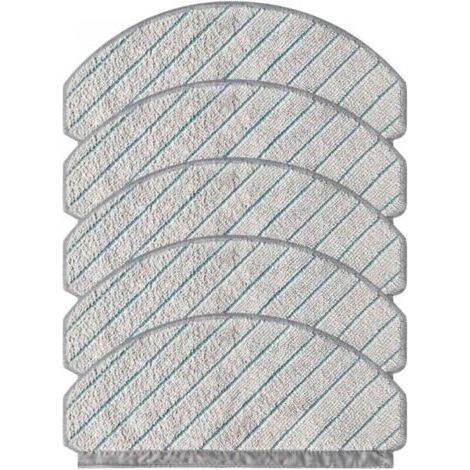 Pack of 5 replacement cleaning cloths for the Ecovacs Deebot T10 Plus vacuum cleaner. The cleaning cloths are compatible with the Ecovacs Deebot T10 Plus. (1/4)