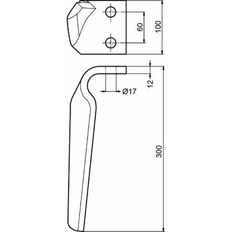 Messer für Kreiselegge L300 RH-52-DER, 36100211, 0088310S 07335
