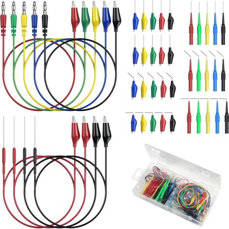 45-Piece Back Probe Kit for Multimeter - Back Probe Kit with Test Leads, Alligator Clips, 4mm Banana Plugs, Automotive Circuit Tester and Electrical Diagnostics
