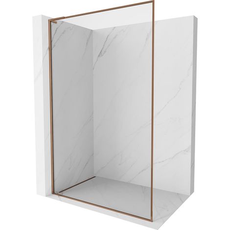 Mexen Kioto-F L Duschwand Walk-in mit Rahmen 90 x 202 cm, transparent 8 mm, Roségold - 800-090-174-60-00 (1/5)