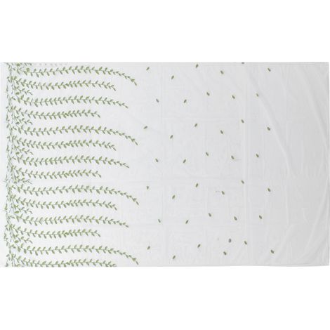 Rideaux en tulle imprimé feuilles de saule vert 1 x 2,5 m, style moderne, pour salon ou chambre. (1/5)