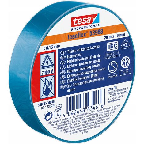 Cinta aislante azul Tesa 20 mx 19 mm (1/3)