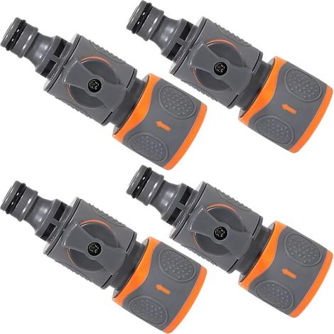 4 Pièces Raccord Tuyau d'arrosage, Matériau ABS Raccord Tuyau Arrosage, Embout Tuyaux Arrosage avec Vanne de Régulation, pour Réguler et Couper en Continu Le Débit d'eau (1/5)