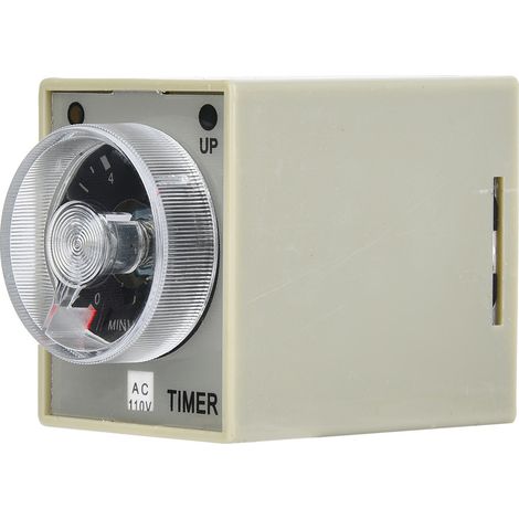 Relais temporisé AH3-3 électronique, temporisation ajustable, 8 broches, 10 min, 110V (1/5)