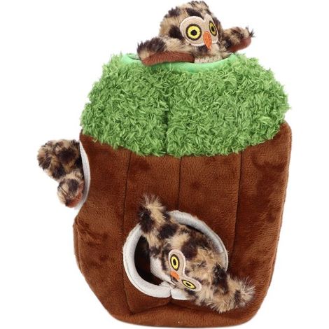 Jouet pour chien - TBEST - Modèle hibou 3 pièces - Peluche marron - Puzzle interactif - Stimule l'odorat (1/4)