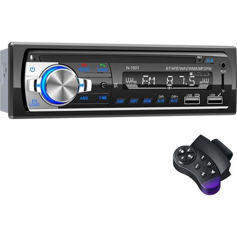 Autoradio Bluetooth, FM Poste Radio Voiture Bluetooth avec 2 USB, Autoradio 1 Din Support AUX/SD/TF/MP3, Compatible avec 15 (1/5)