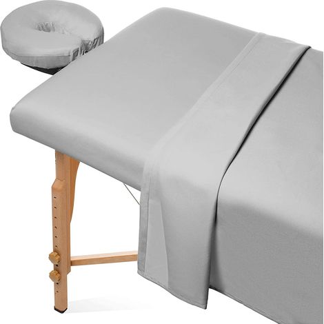 3-teiliges Mikrofaser-Massagelaken-Set – Salon-Spa-Gesichtsbehandlungslaken, passend für Betten mit einer Länge von 183 cm (Bett nicht im Lieferumfang enthalten) (1/5)